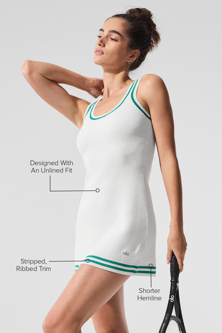 Vestido de punto tipo suéter del club de tenis