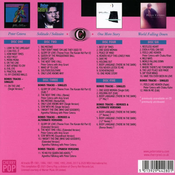USED 6CD - Peter Cetera – Love, Glory, Honor & Heart: The Complete Full Moon & Warner Bros. Recordings - 1981 - 1992