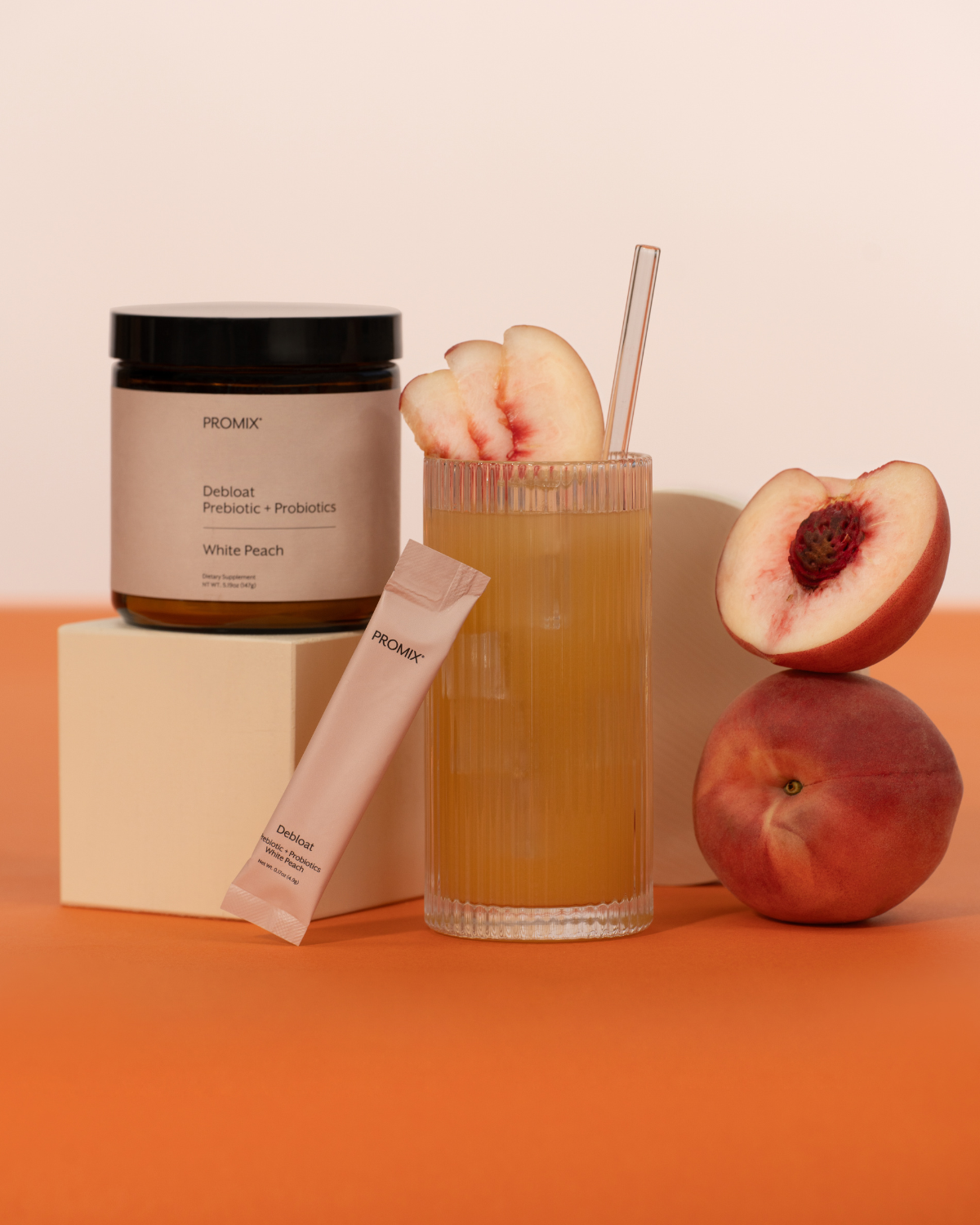 White Peach Debloat: Prebiotic + Probiotic