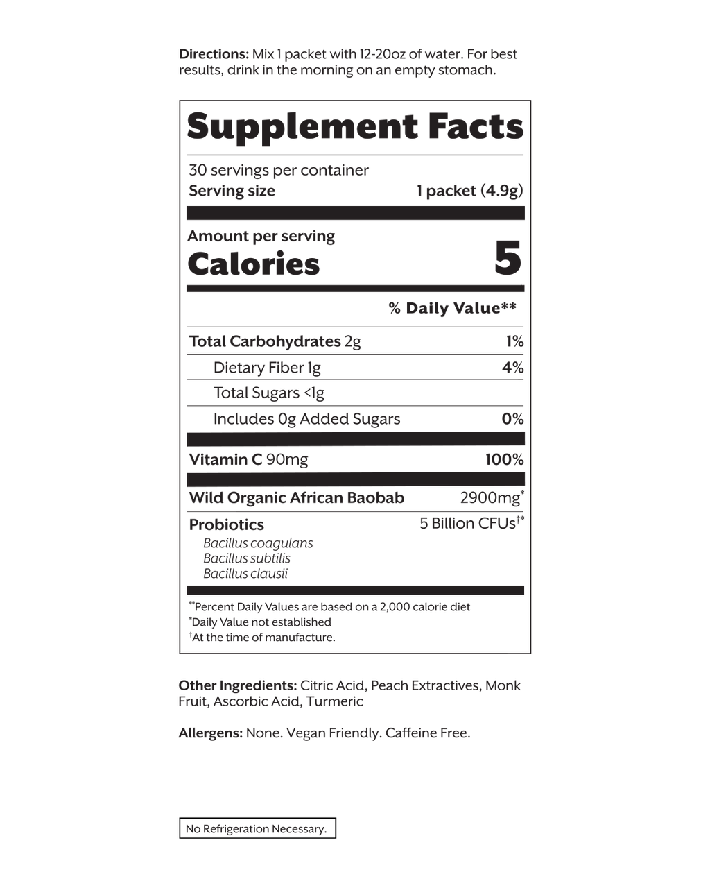 White Peach Debloat: Prebiotic + Probiotic