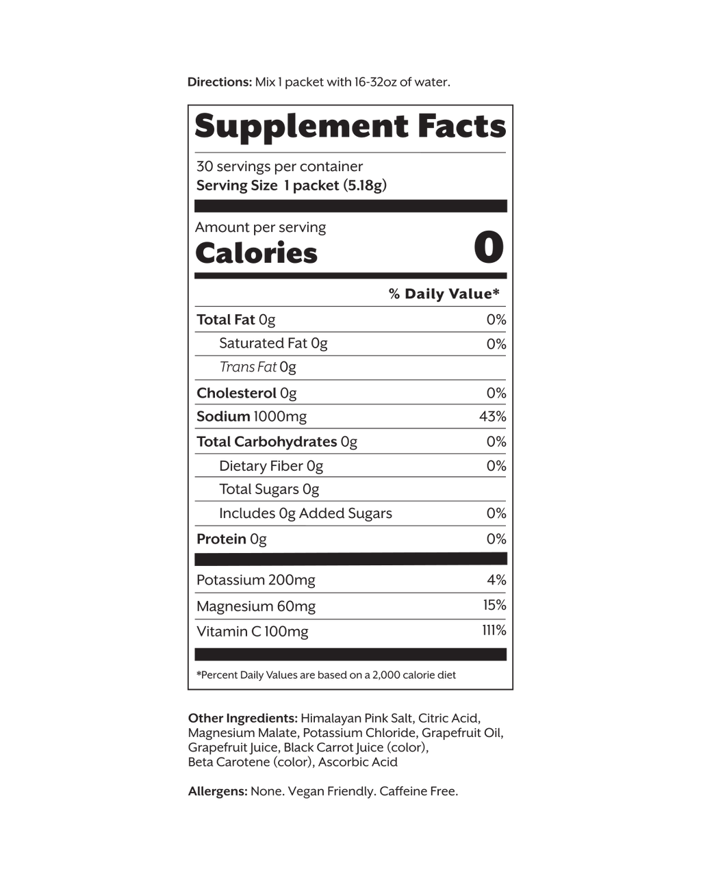 Grapefruit Electrolyte Drink Mix